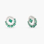 Earrings Emeraude Essence Round Silver Earrings