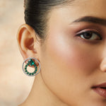 Earrings Emeraude Ivy Glow Round Silver Earrings