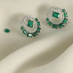 Earrings Emeraude Essence Round Silver Earrings
