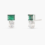 Earrings Emeraude Elegance Silver Stud Earrings