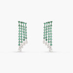 Earrings Emeraude Cocktail Silver Earrings
