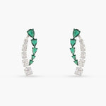 Earrings Emeraude Glistening Silver Jacket Earrings