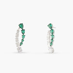 Earrings Emeraude Glistening Silver Jacket Earrings