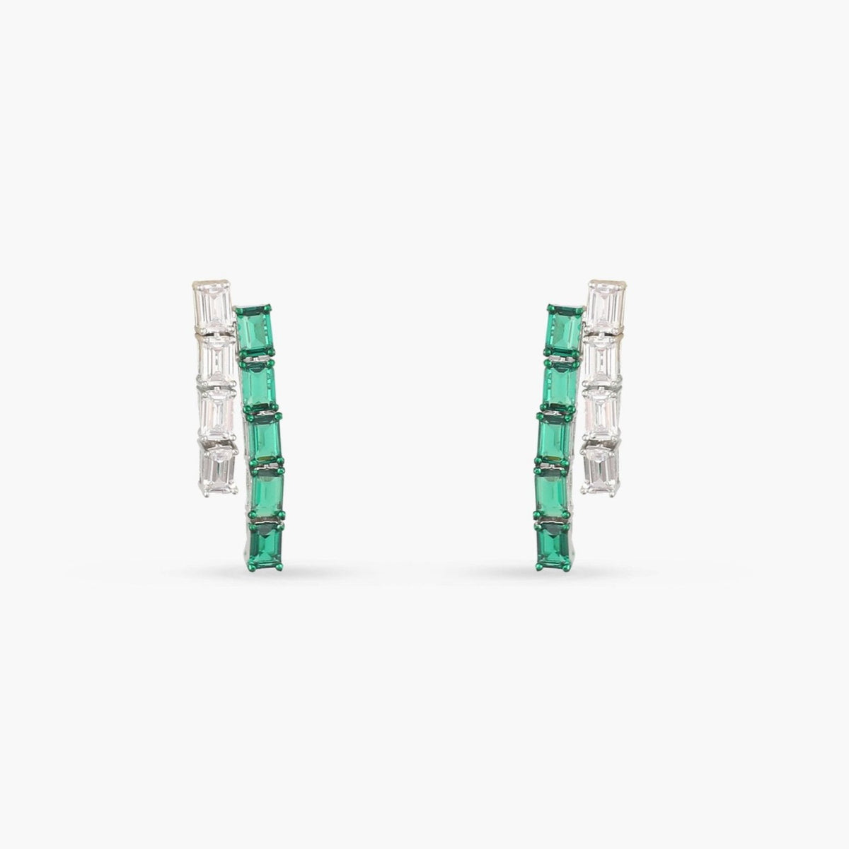 Emeraude Verdant Silver Earrings