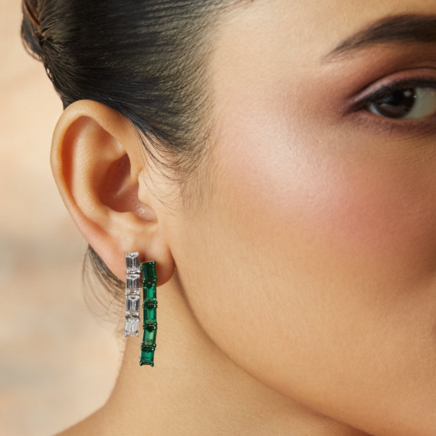 Earrings Emeraude Verdant Silver Earrings