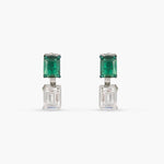 Earrings Emeraude Aura Silver Jacket Earrings