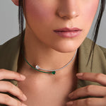 Necklace Emeraude Ravishing Silver Cuff Necklace