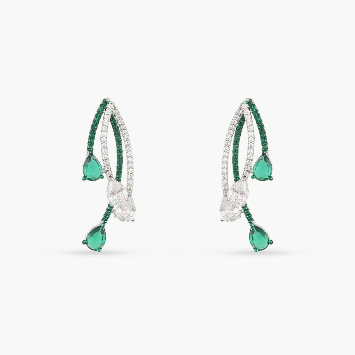 Emeraude Radiant Silver Earrings