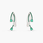 Earrings Emeraude Radiant Silver Jacket Earrings