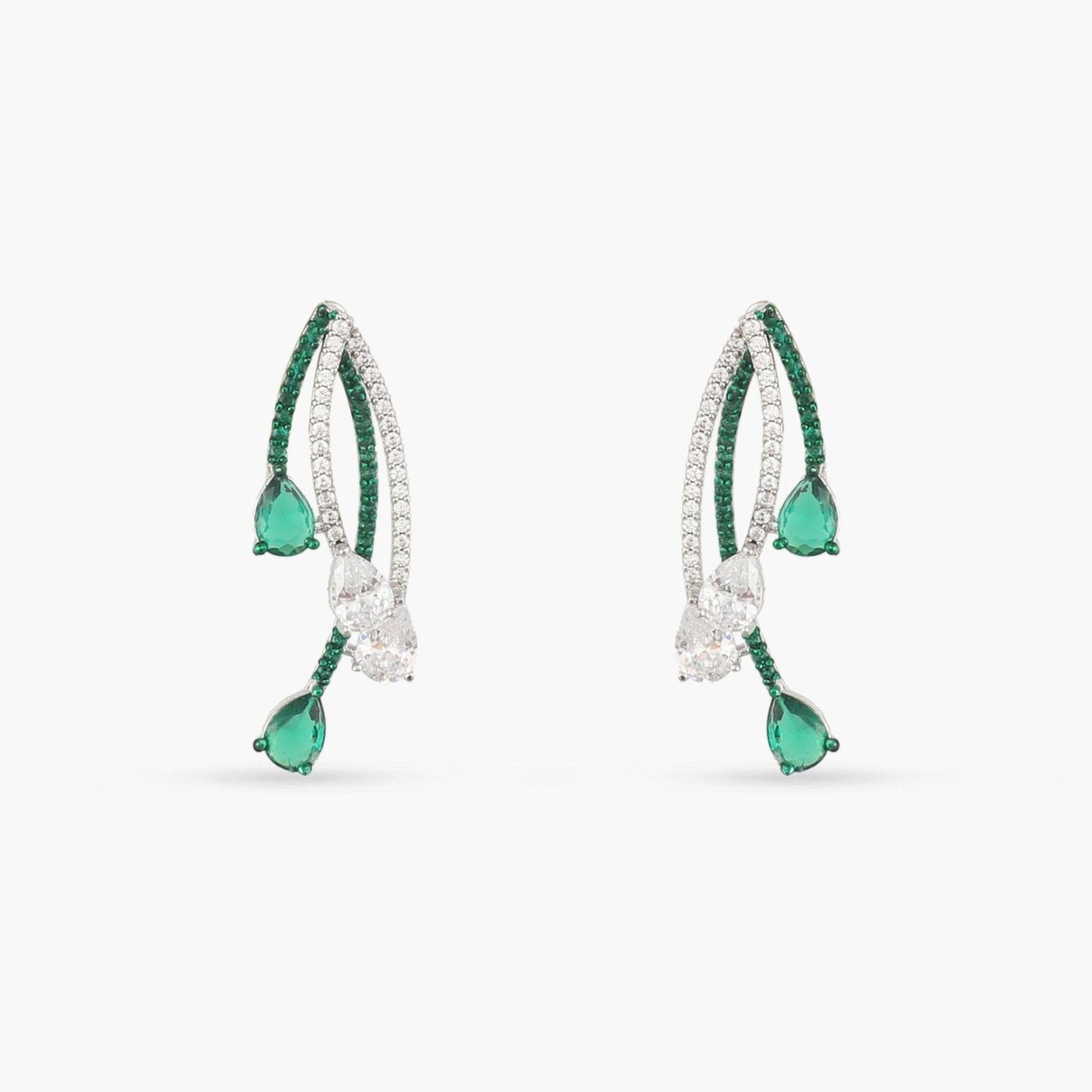 Emeraude Radiant Silver Earrings