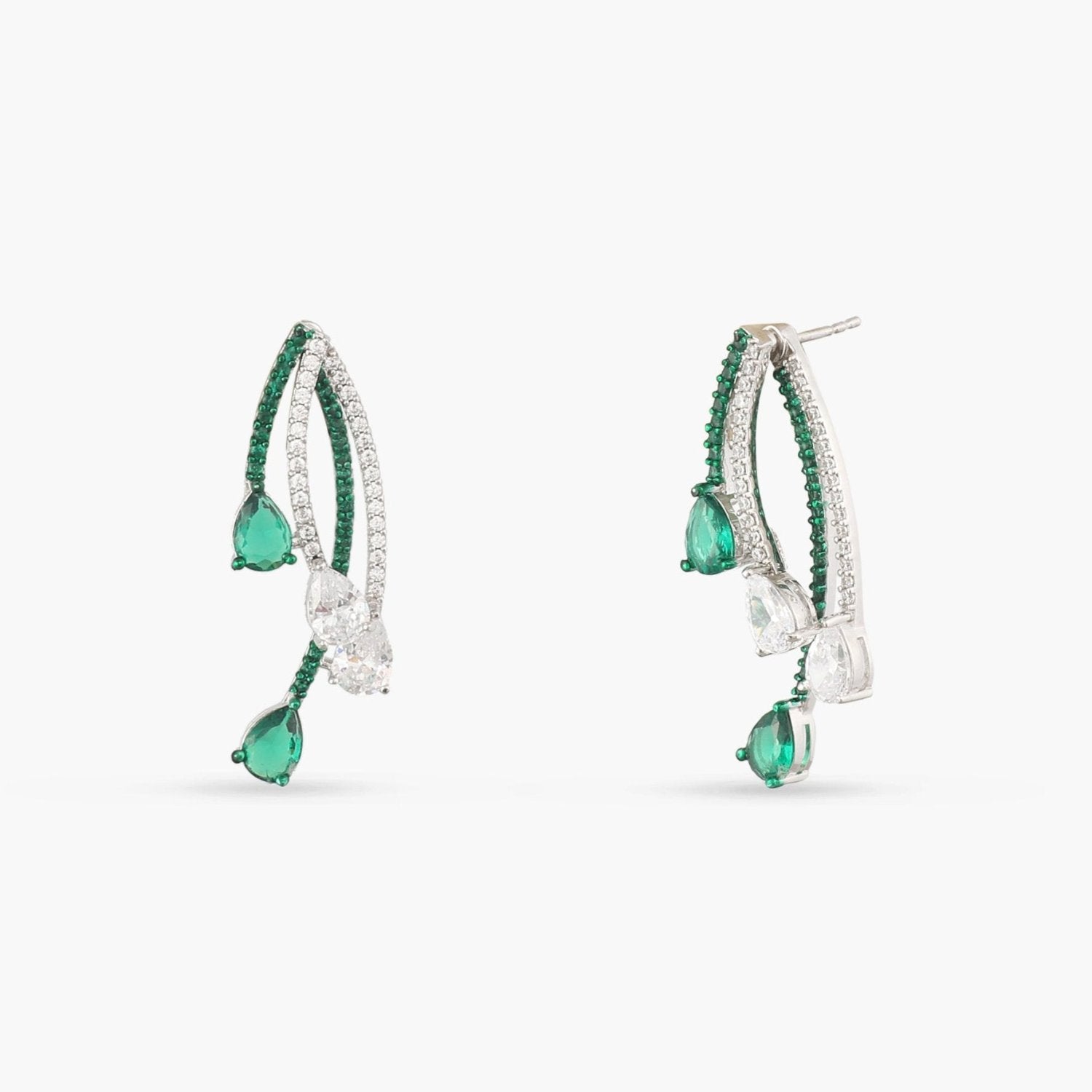 Emeraude Radiant Silver Earrings