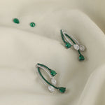 Earrings Emeraude Radiant Silver Jacket Earrings