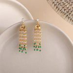 Paisley Gold Plated Pearl chain and Moissanite Jhumka