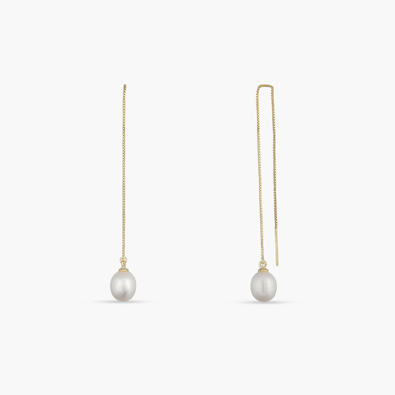 Aurora Pearl Gold Plated Silver Threader Earring