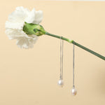 Earrings Aurora Pearl Silver Threader Earrings