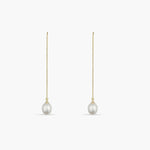 Earrings Aurora Pearl Gold Plated Silver Threader Earrings