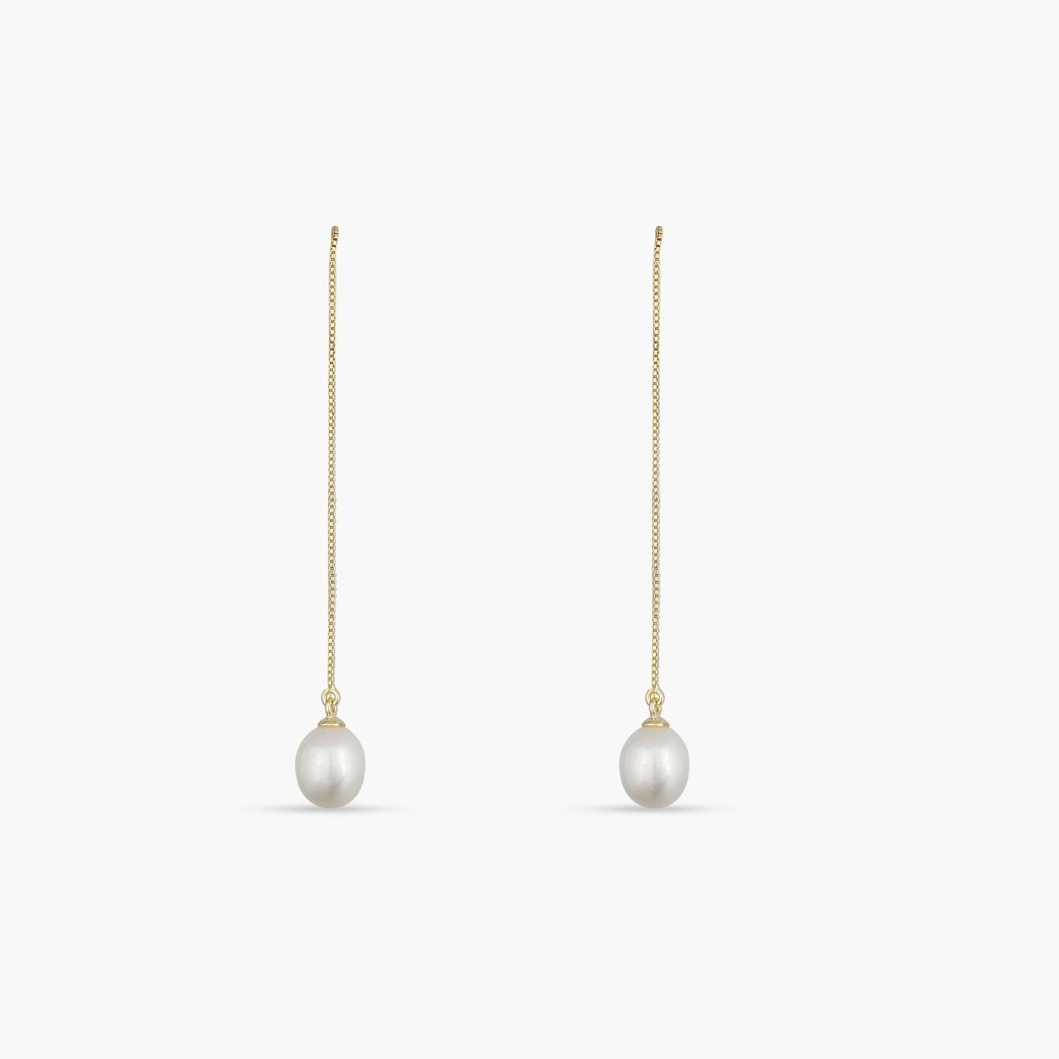 Aurora Pearl Gold Plated Silver Threader Earring