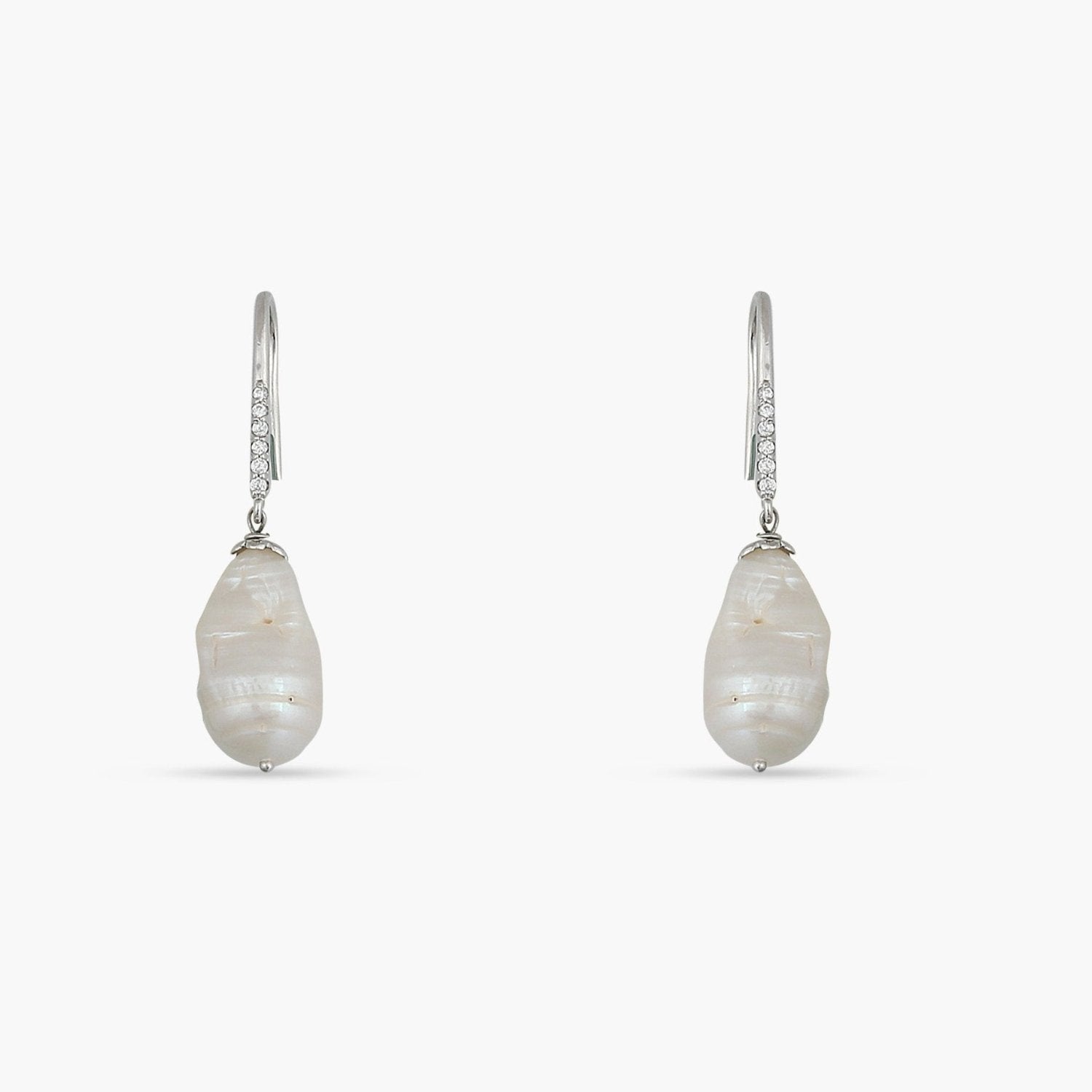 Verona Pearl Silver Drop Earrings