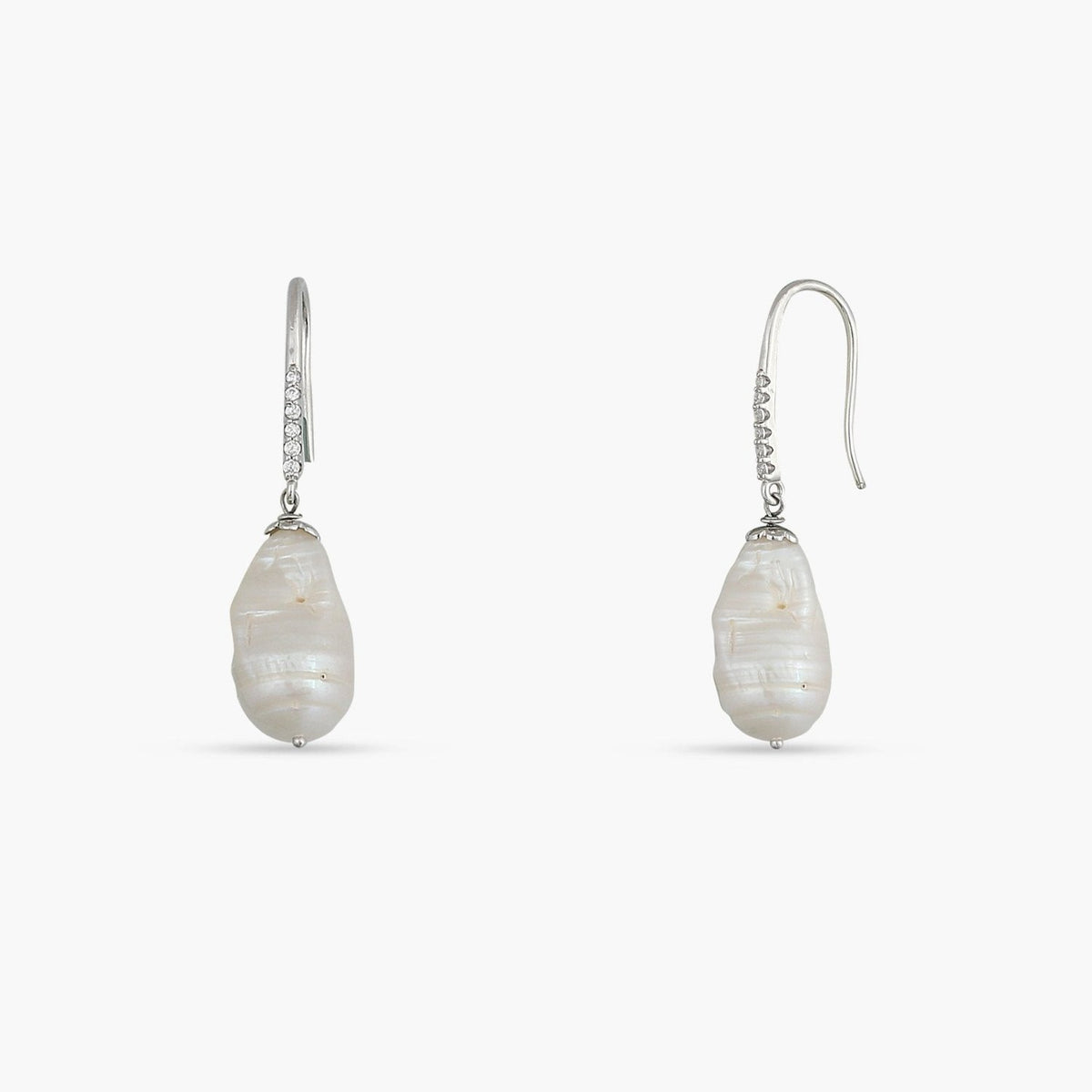 Verona Pearl Silver Drop Earrings