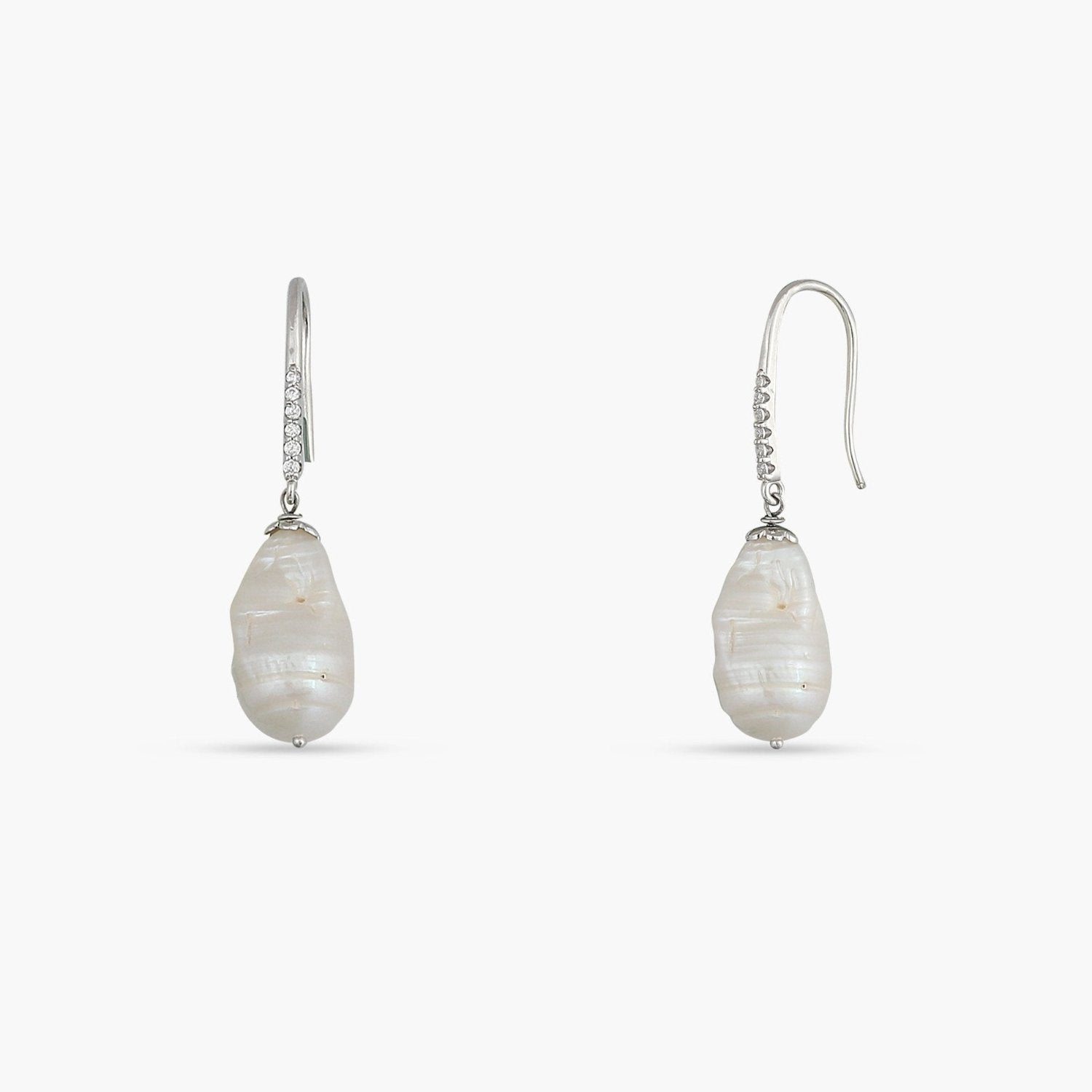 Verona Pearl Silver Drop Earrings