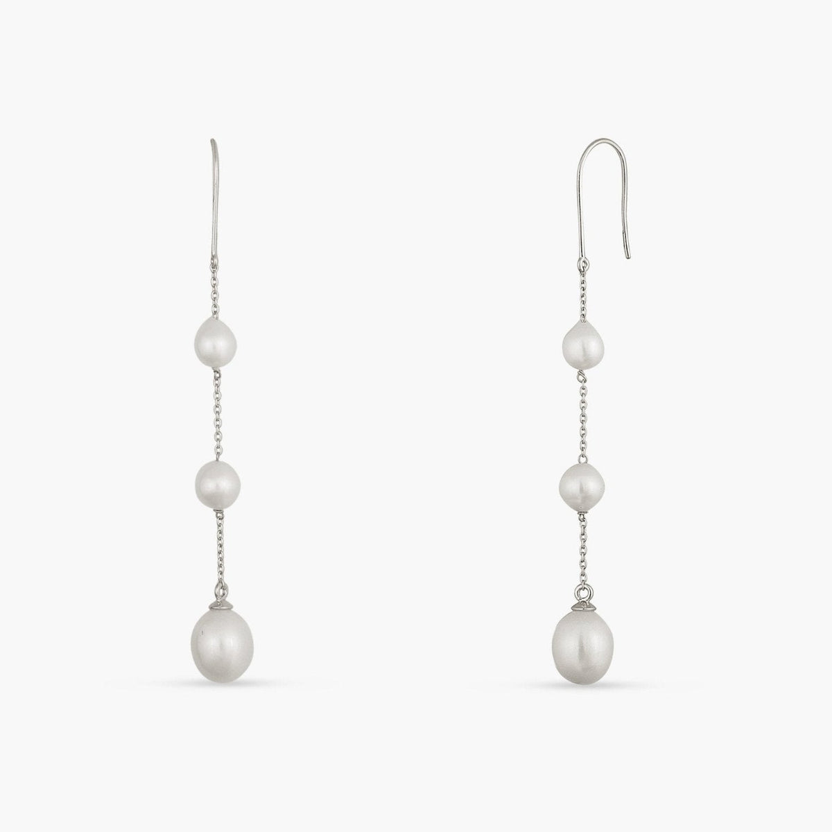 Earrings Trinity Pearl Silver Drop Earrings