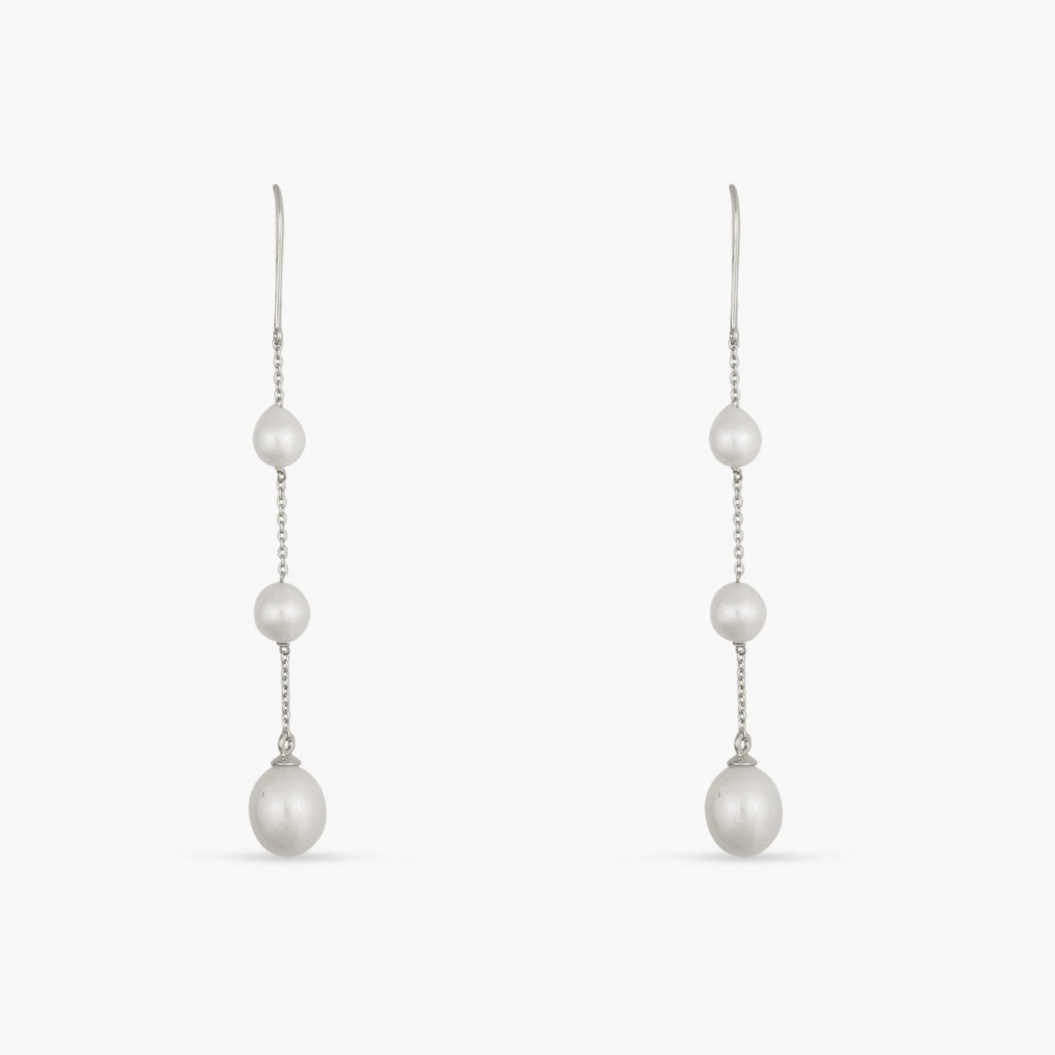 Earrings Trinity Pearl Silver Drop Earrings