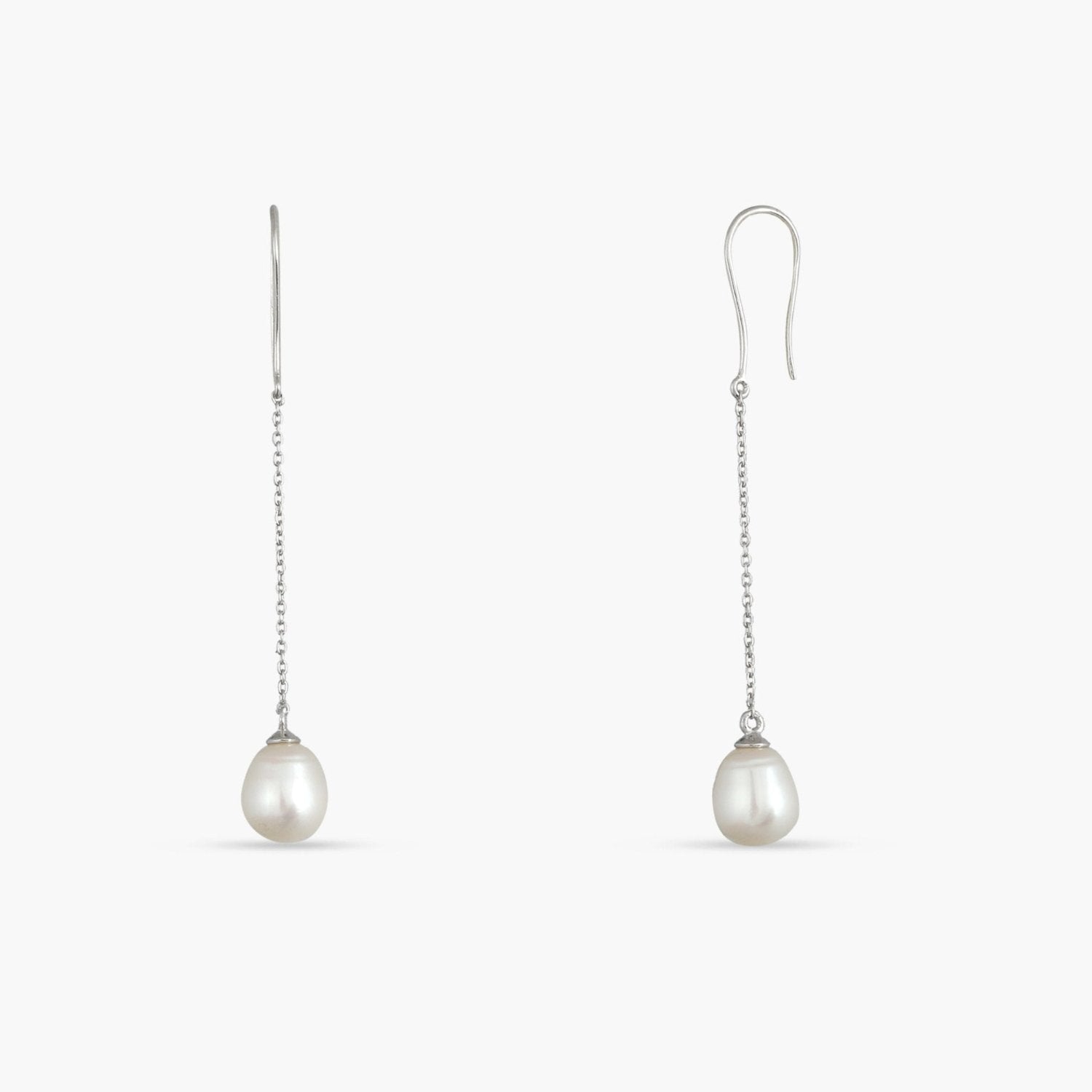 Solitaire Pearl Drop Earrings