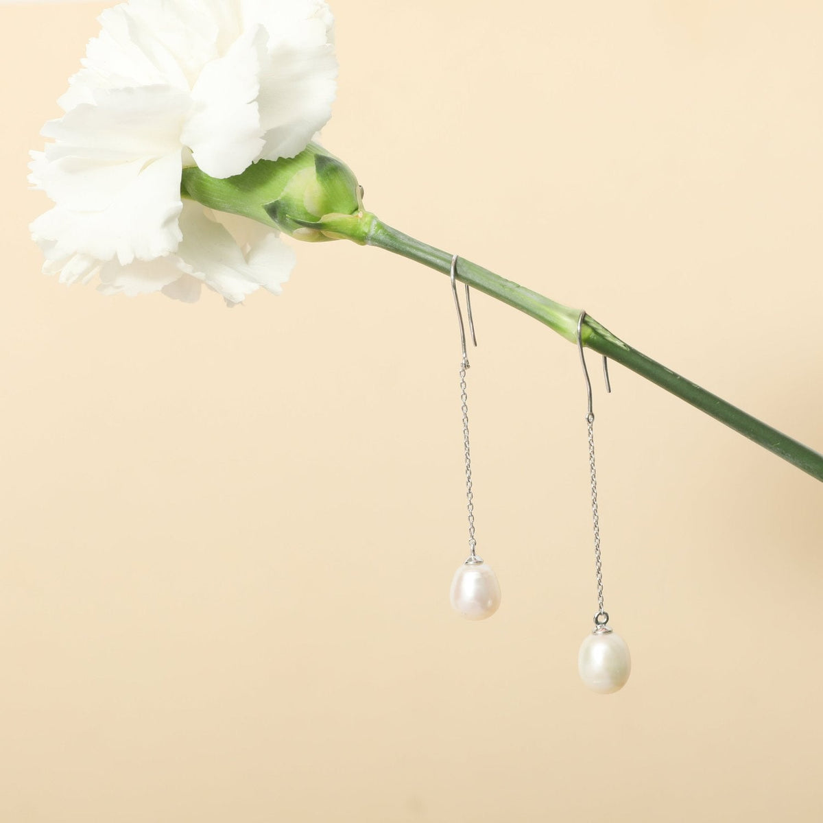 Earrings Solitaire Pearl Drop Earrings