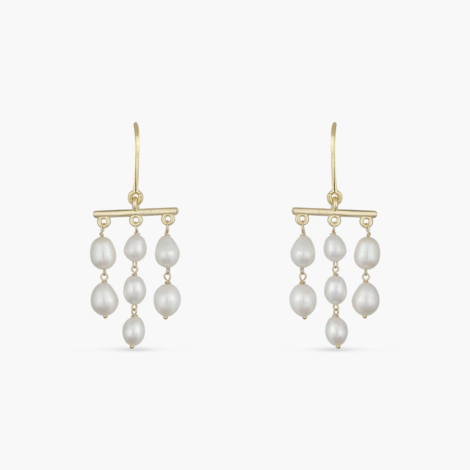 Luna Gold Plated Silver Drop Earrings