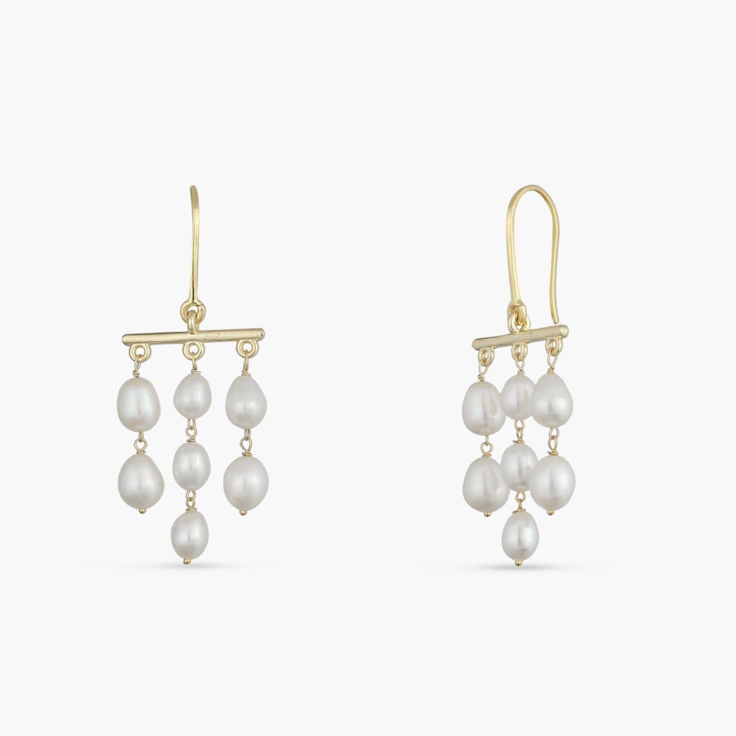 Luna Gold Plated Silver Drop Earrings