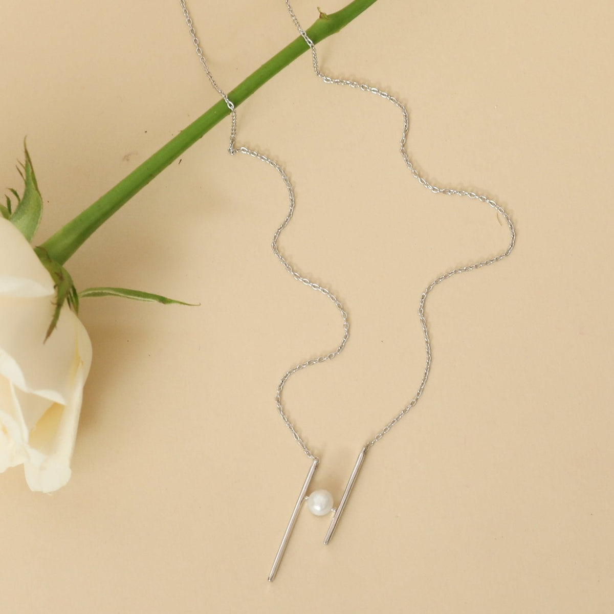 Necklace Halo Pearl Silver Pendant Necklace