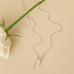 Necklace Halo Pearl Silver Pendant Necklace