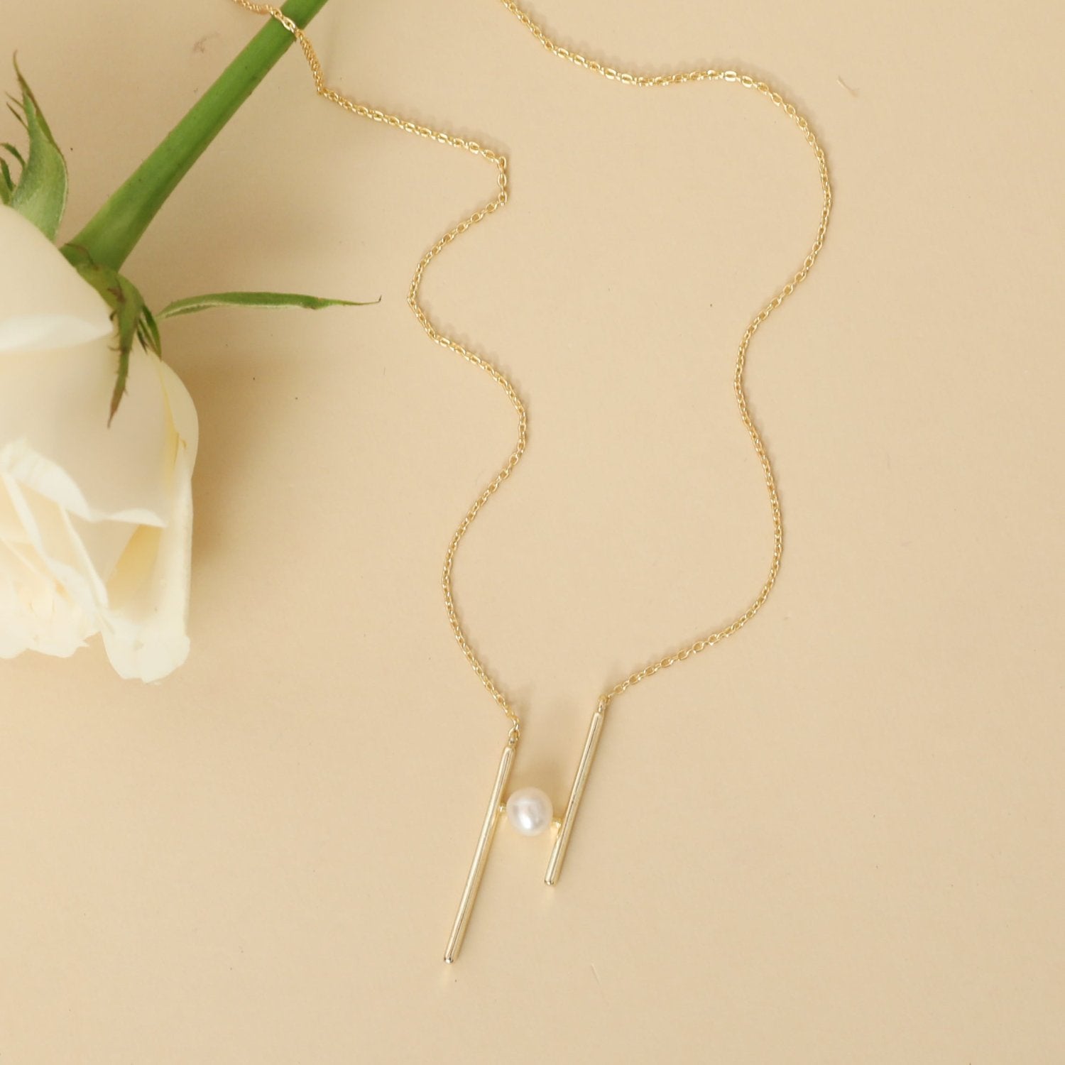 Halo Pearl Gold Plated Silver Pendant Necklace