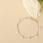 Bracelet Evelyn Pearl Chain Silver Bracelet