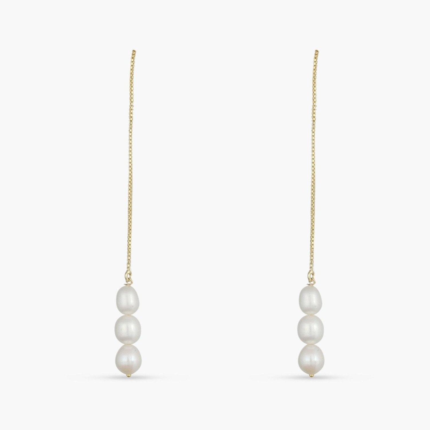 Earrings Cascade Gold Plated Silver Threader Earrings