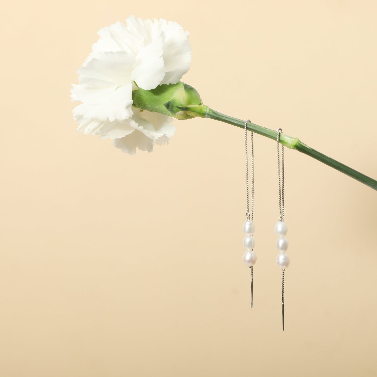 Earrings Cascade Silver Threader Earrings