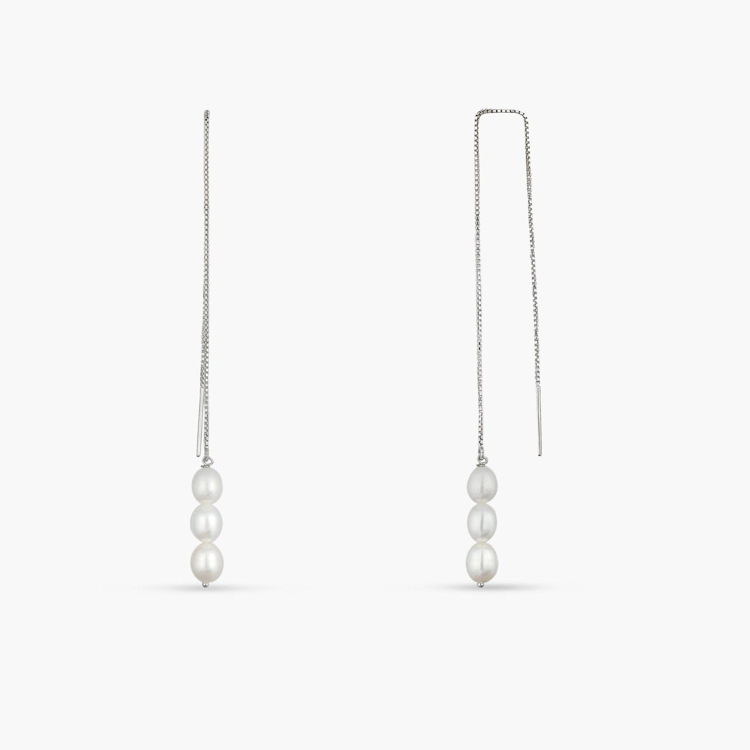 Cascade Silver Threader Earrings