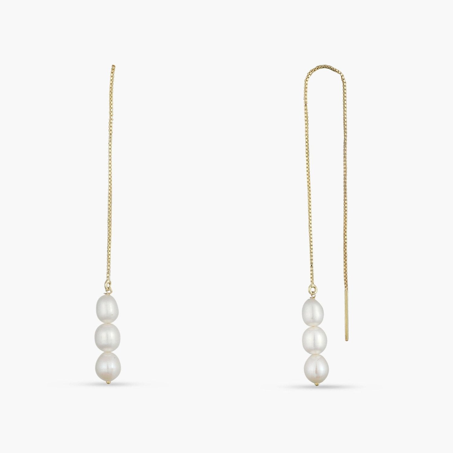 Earrings Cascade Gold Plated Silver Threader Earrings