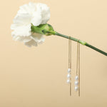 Earrings Cascade Gold Plated Silver Threader Earrings