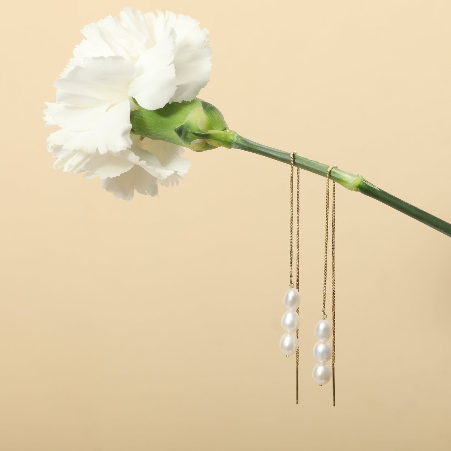 Earrings Cascade Gold Plated Silver Threader Earrings