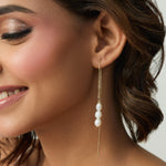 Earrings Cascade Gold Plated Silver Threader Earrings