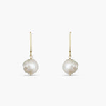 Earrings Classic Pearl Gold Plated Drop Silver Earrings