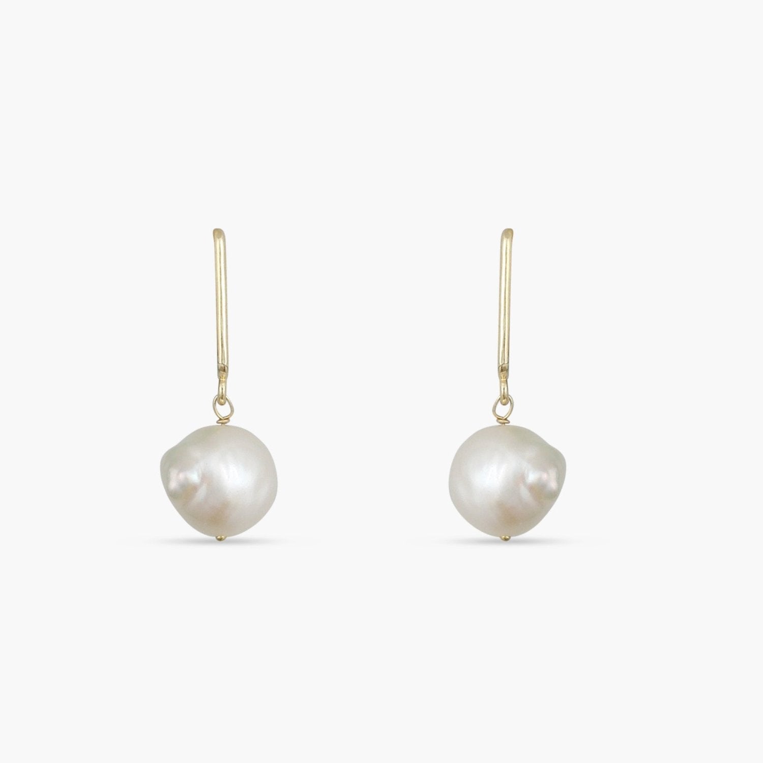 Earrings Classic Pearl Gold Plated Drop Silver Earrings