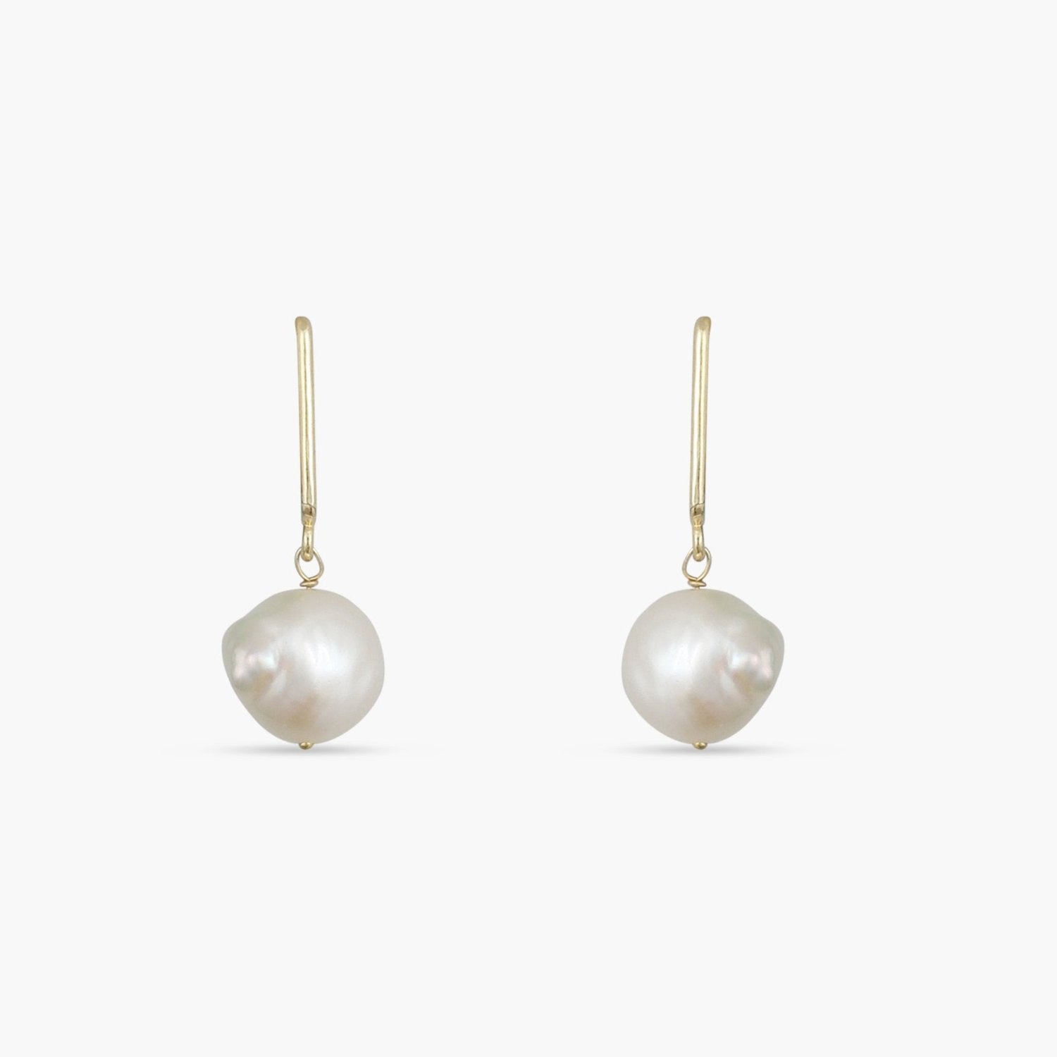 Classic Pearl Gold Plated Drop Silver Earrings