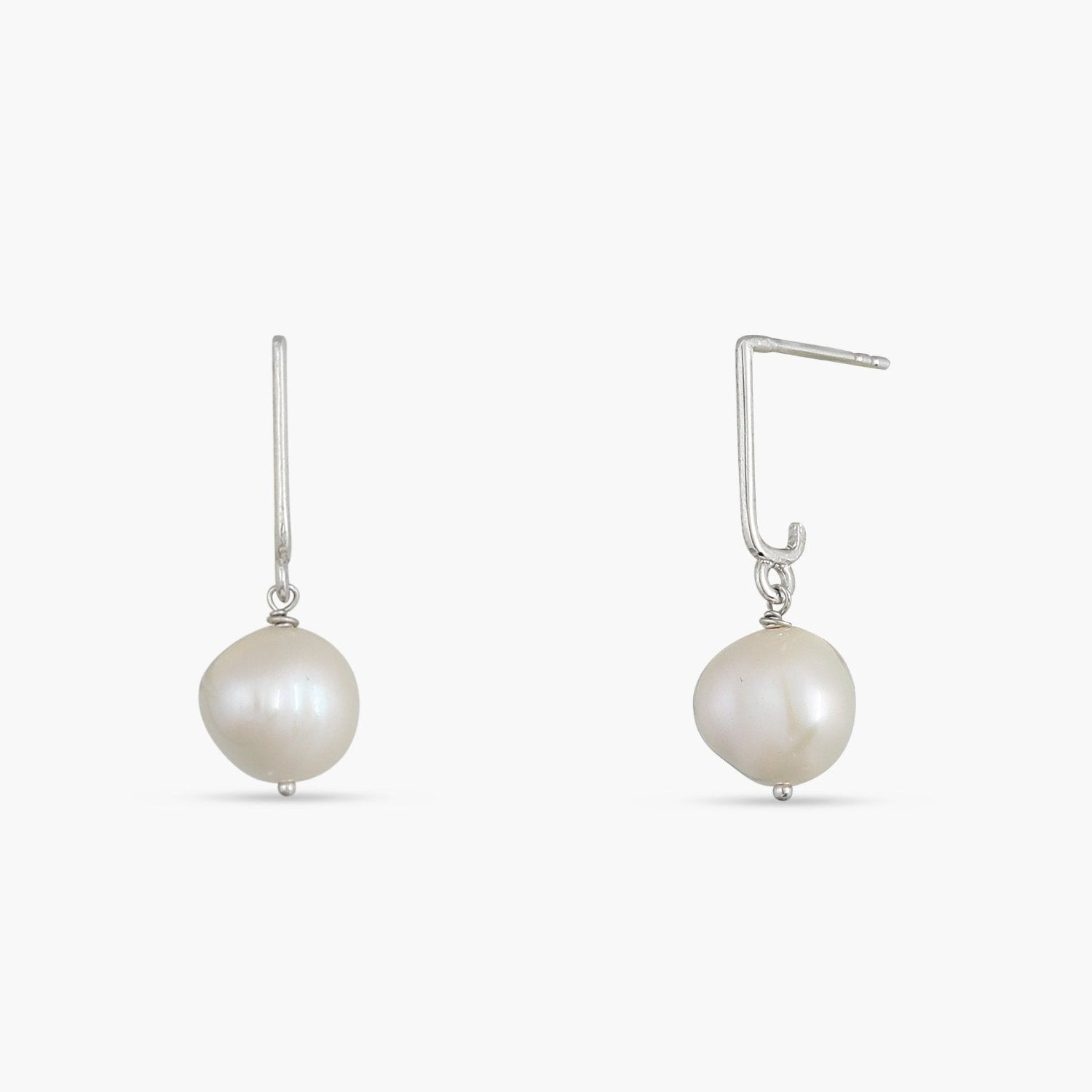 Classic Pearl Drop Silver Earrings