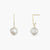 Classic Pearl Gold Plated Drop Silver Earrings