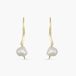 Earrings Muse Pearl Gold Plated Silver Drop Earrings