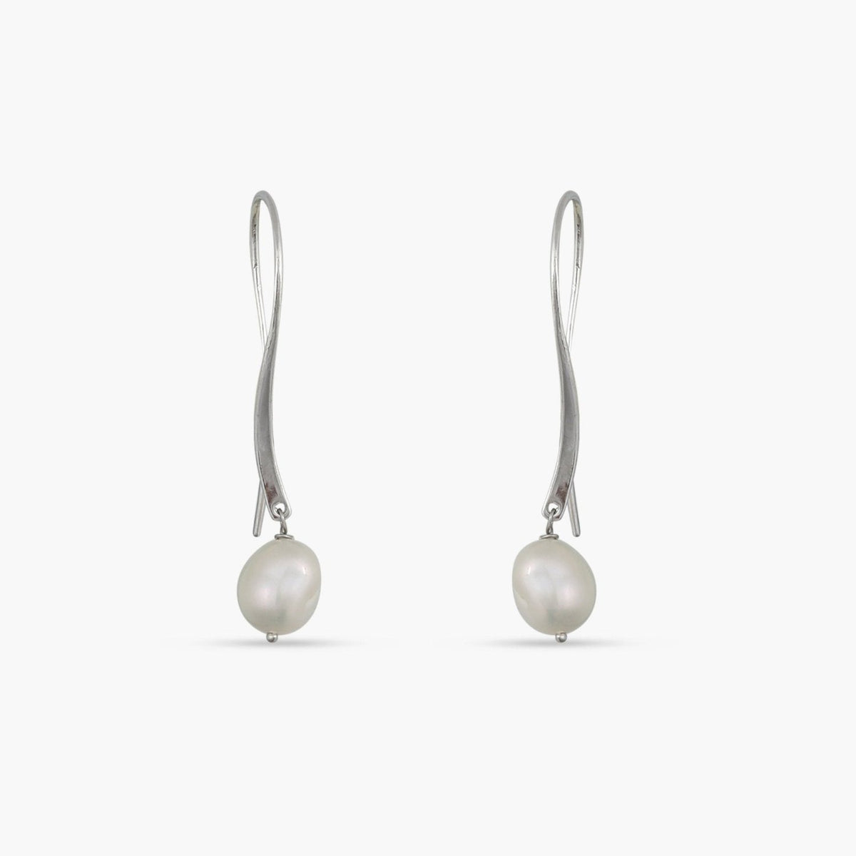 Muse Pearl Silver Drop Earrings