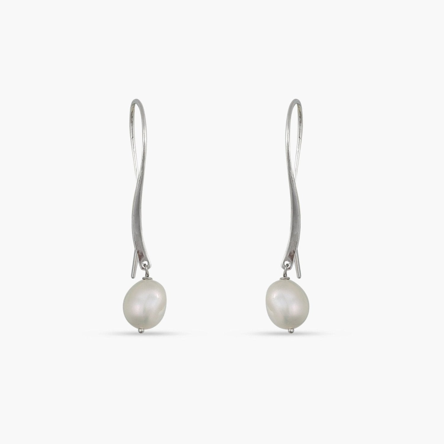 Earrings Muse Pearl Silver Drop Earrings
