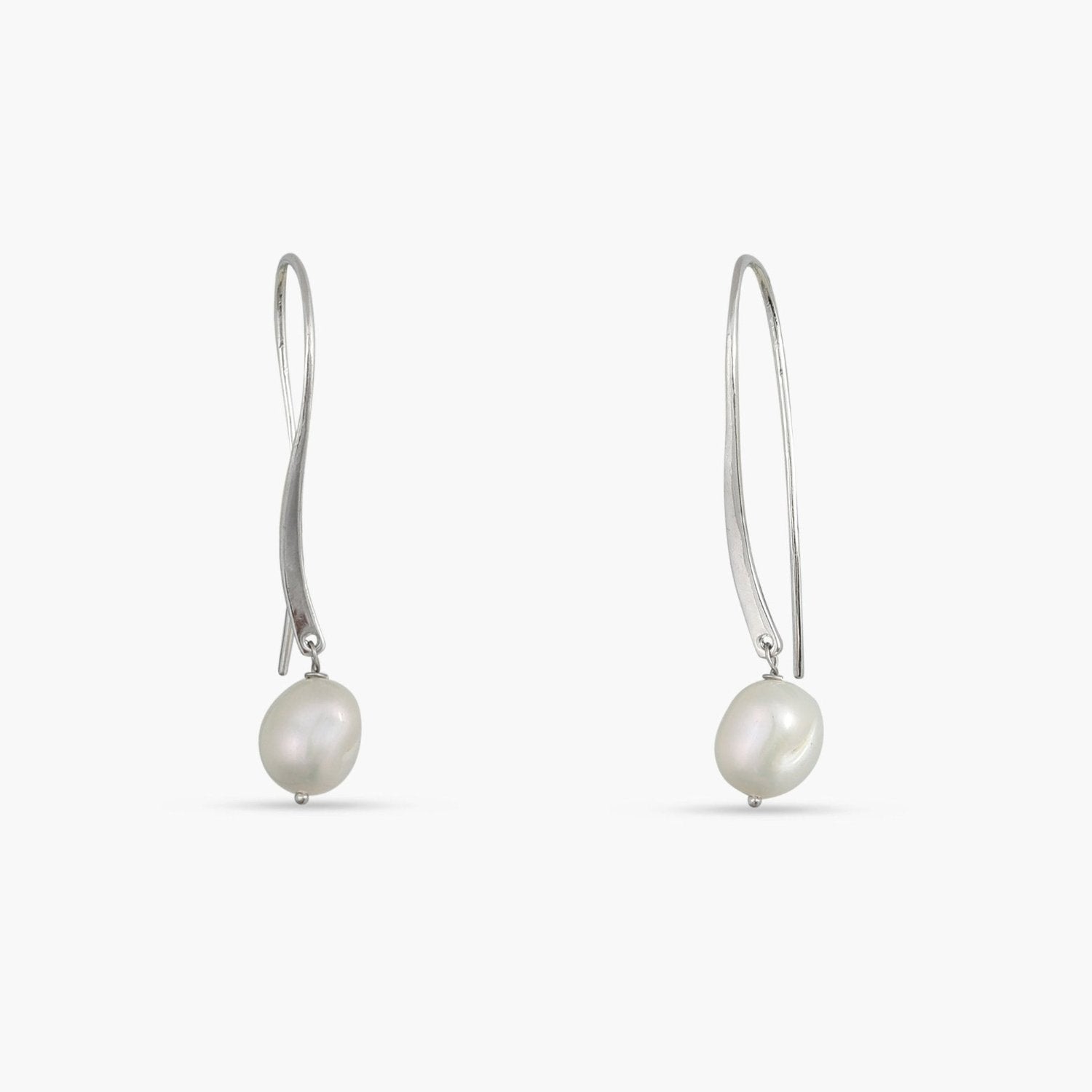 Muse Pearl Silver Drop Earrings